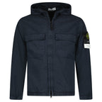 Stone Island Cotton Twill Hooded Jacket in Navy