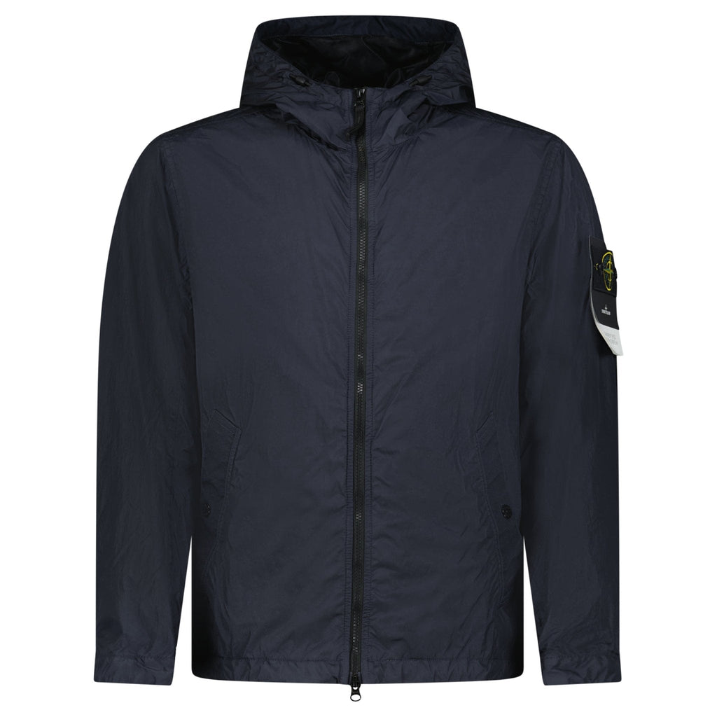 Stone Island Crinkle Reps NY Hooded Jacket in Navy