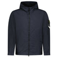 Stone Island Crinkle Reps NY Hooded Jacket in Navy