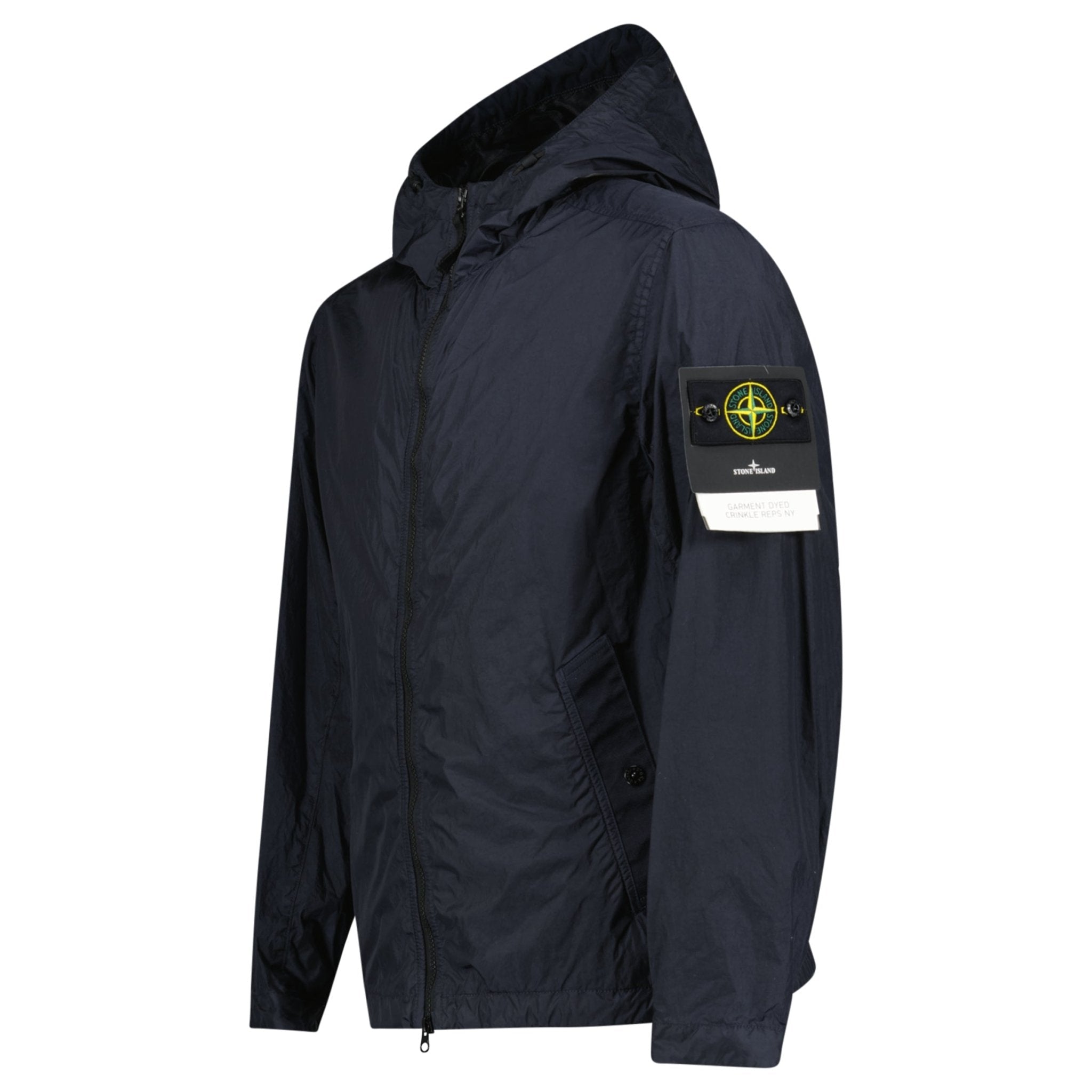 Stone Island Crinkle Reps NY Hooded Jacket in Navy