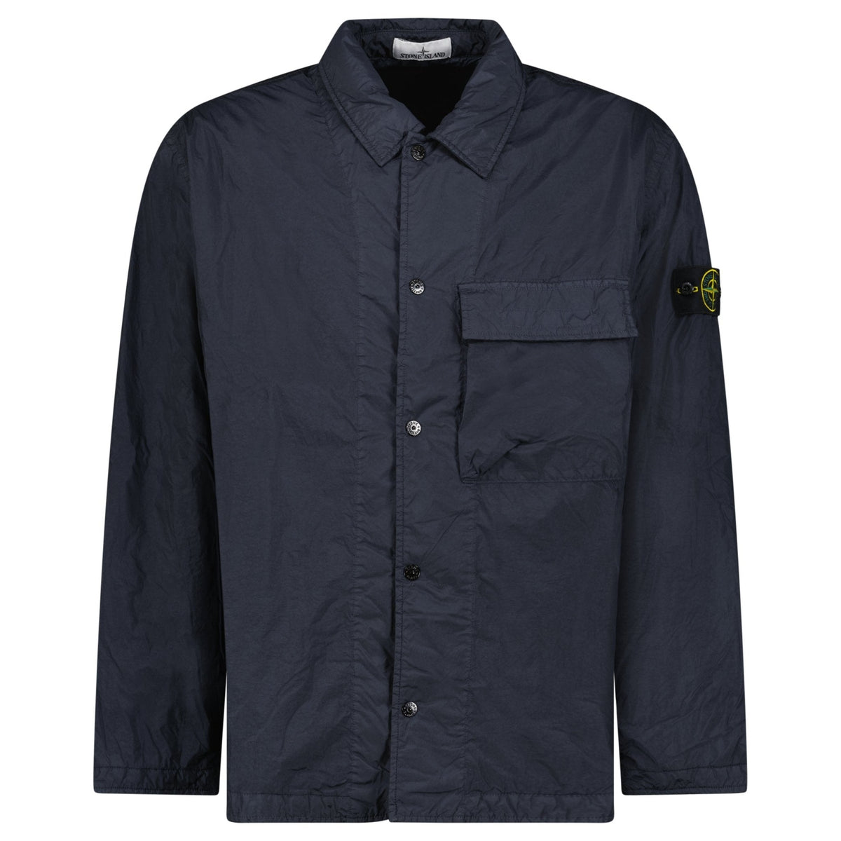 Stone Island Crinkle Reps NY Padded Overshirt in Navy