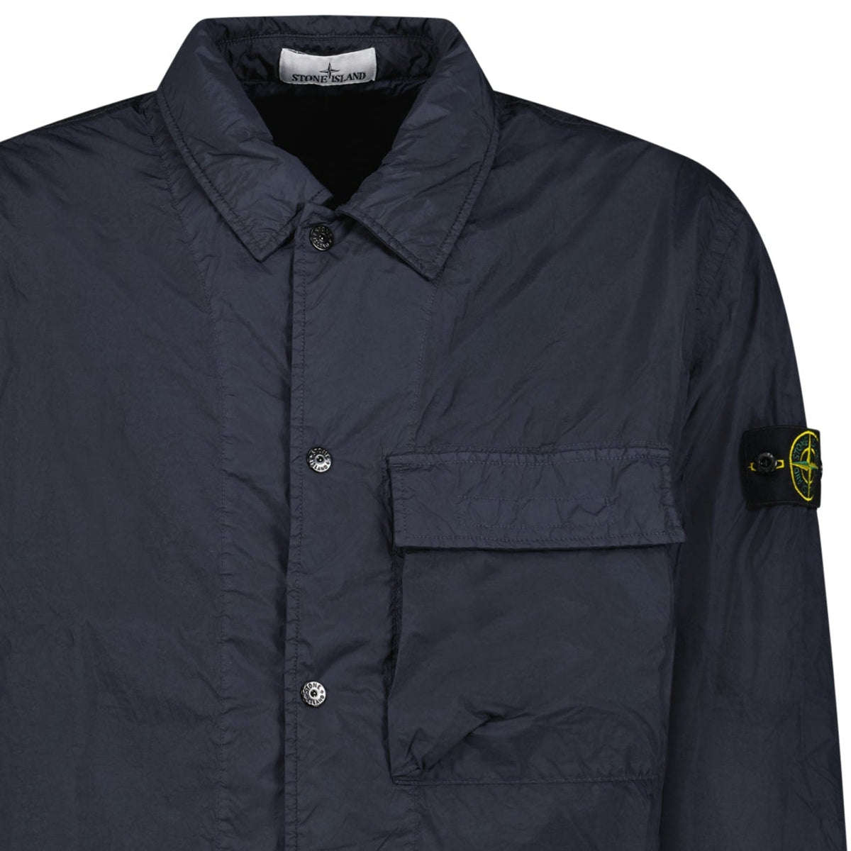 Stone Island Crinkle Reps NY Padded Overshirt in Navy