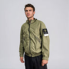 Stone Island Crinkle Reps NY Stand Collar Jacket in Military Green