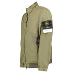 Stone Island Crinkle Reps NY Stand Collar Jacket in Military Green