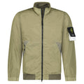 Stone Island Crinkle Reps NY Stand Collar Jacket in Military Green