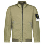 Stone Island Crinkle Reps NY Stand Collar Jacket in Military Green