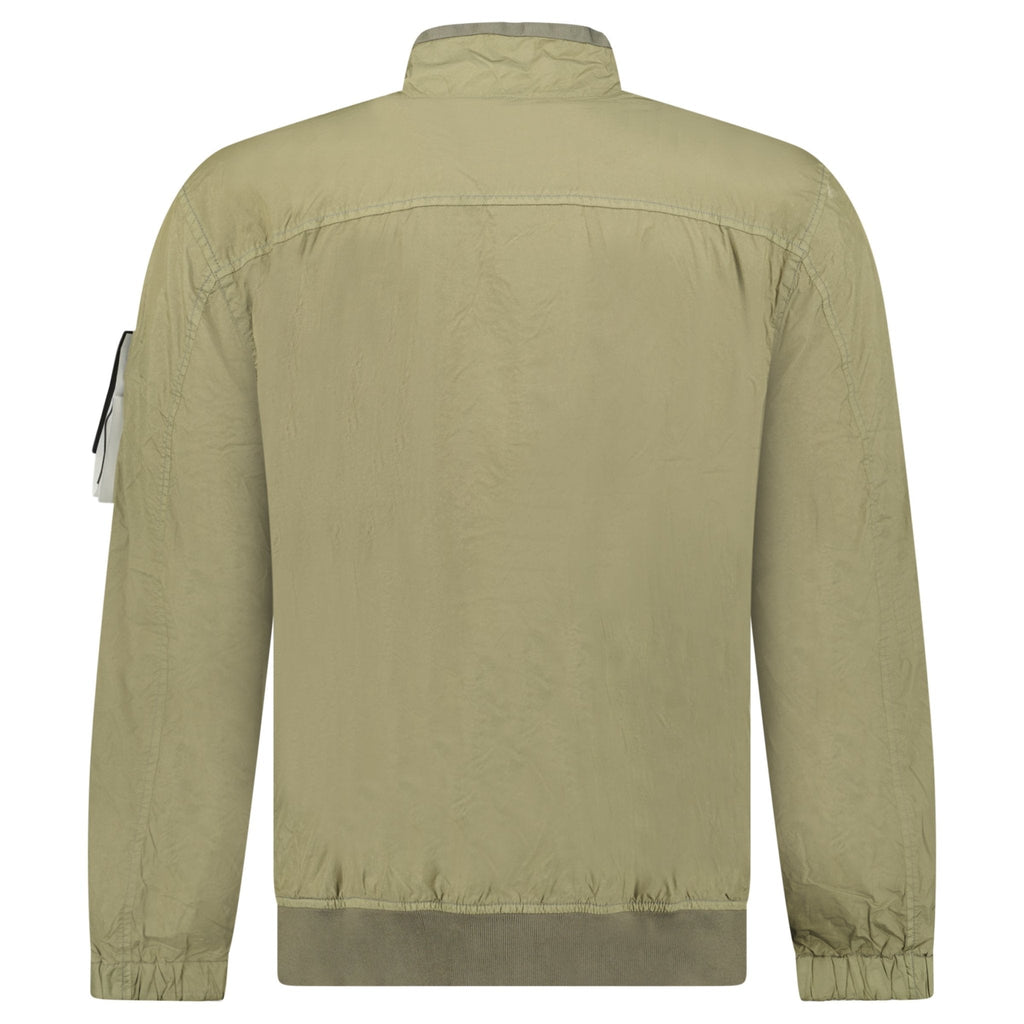 Stone Island Crinkle Reps NY Stand Collar Jacket in Military Green