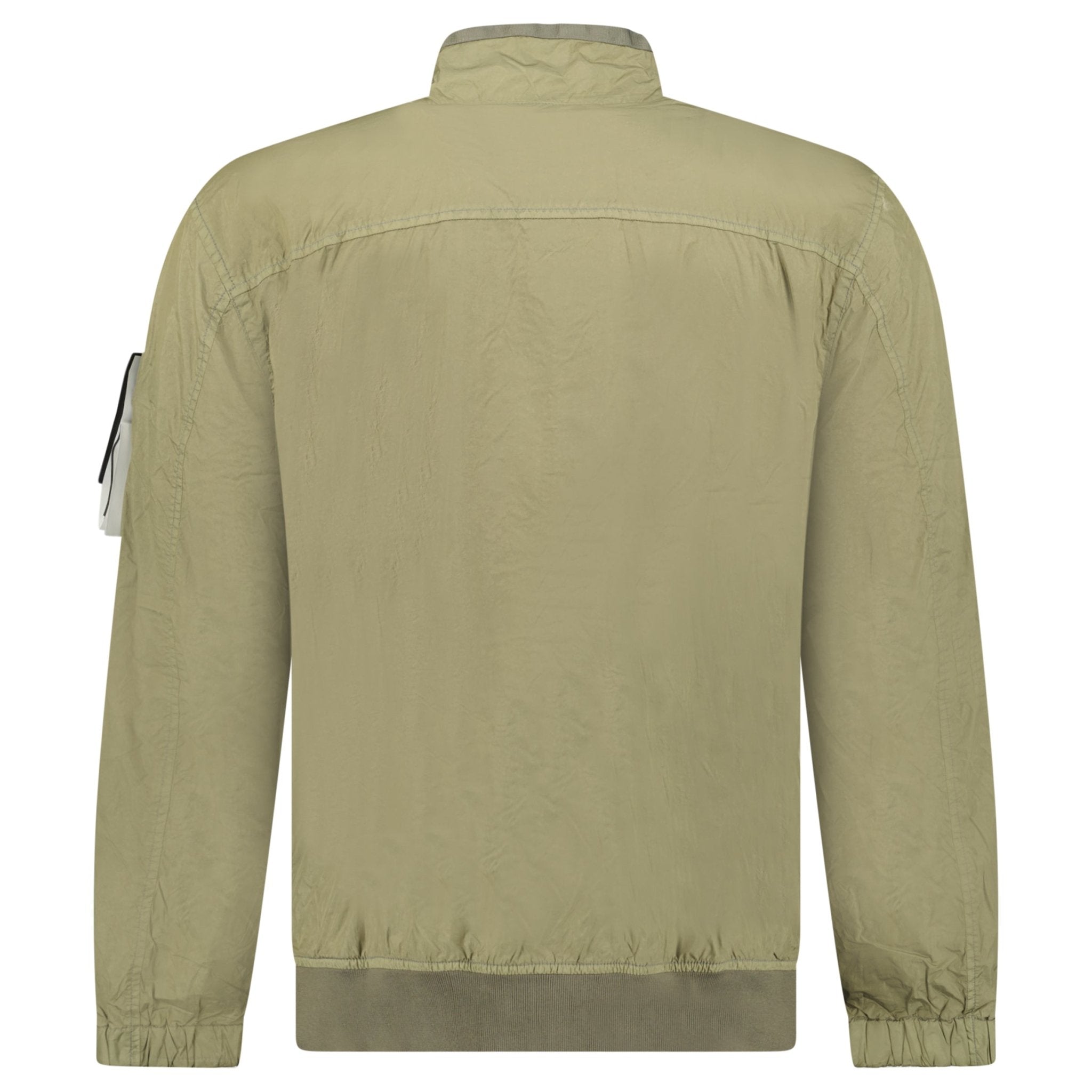 Stone Island Crinkle Reps NY Stand Collar Jacket in Military Green