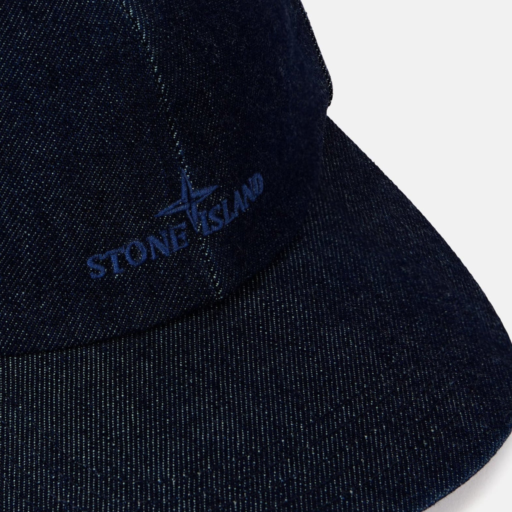 Stone Island Denim-Rinsed Baseball Cap in Blue