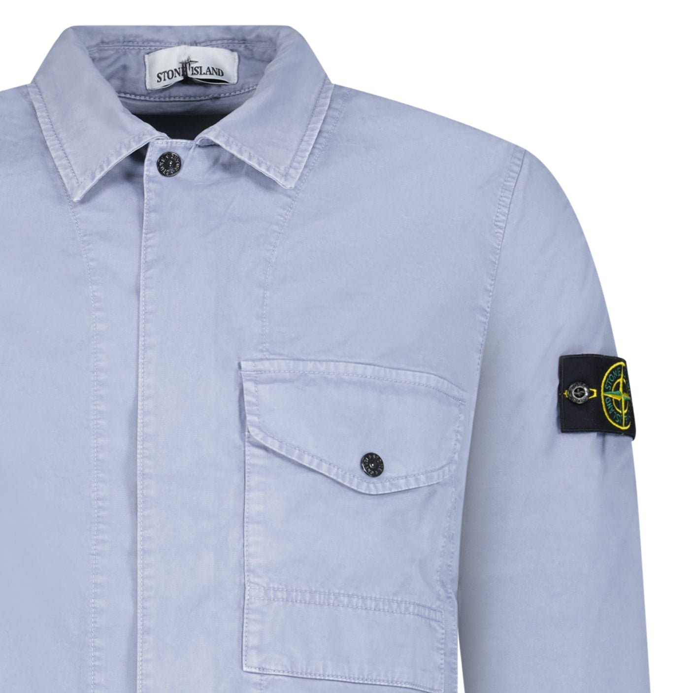 Stone Island Dense Cotton Twill-TC Overshirt in Air Force Blue