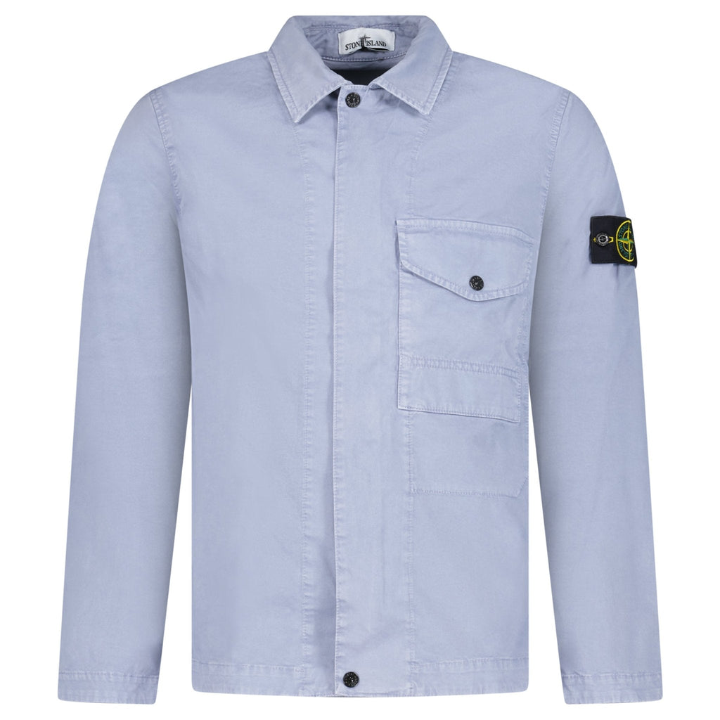 Stone Island Dense Cotton Twill-TC Overshirt in Air Force Blue