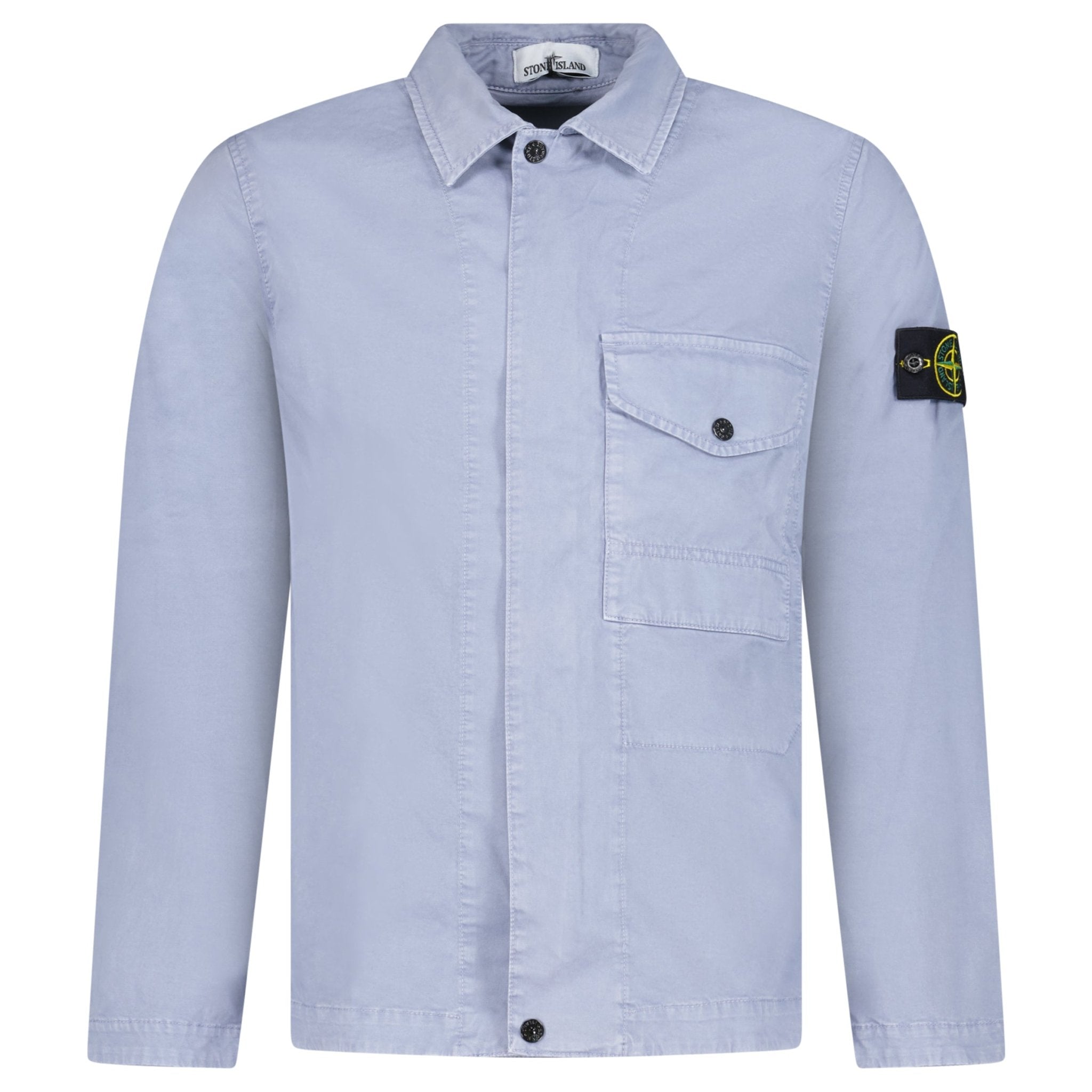 Stone Island Dense Cotton Twill-TC Overshirt in Air Force Blue
