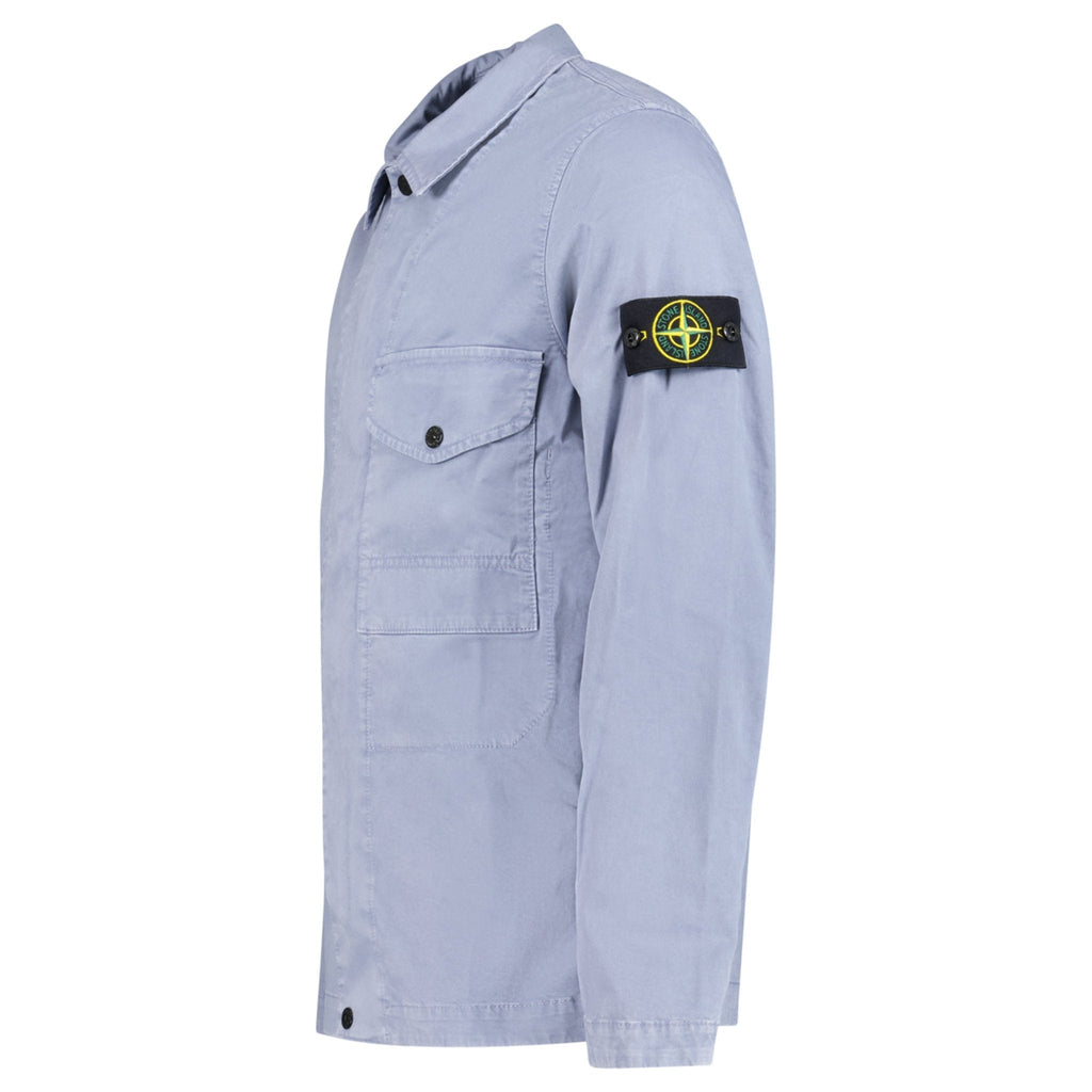 Stone Island Dense Cotton Twill-TC Overshirt in Air Force Blue
