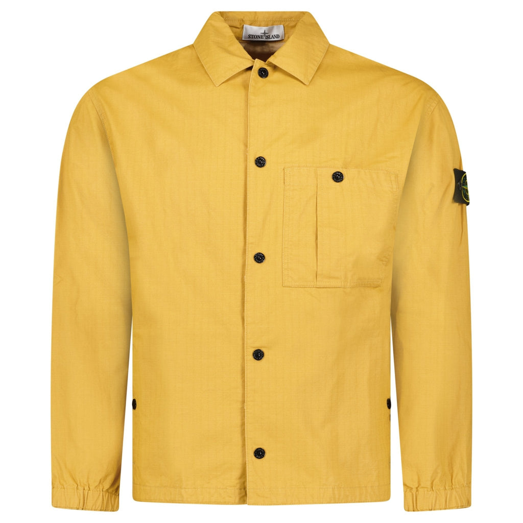 Stone Island Double-Coated Cotton Ripstop Overshirt in Mustard
