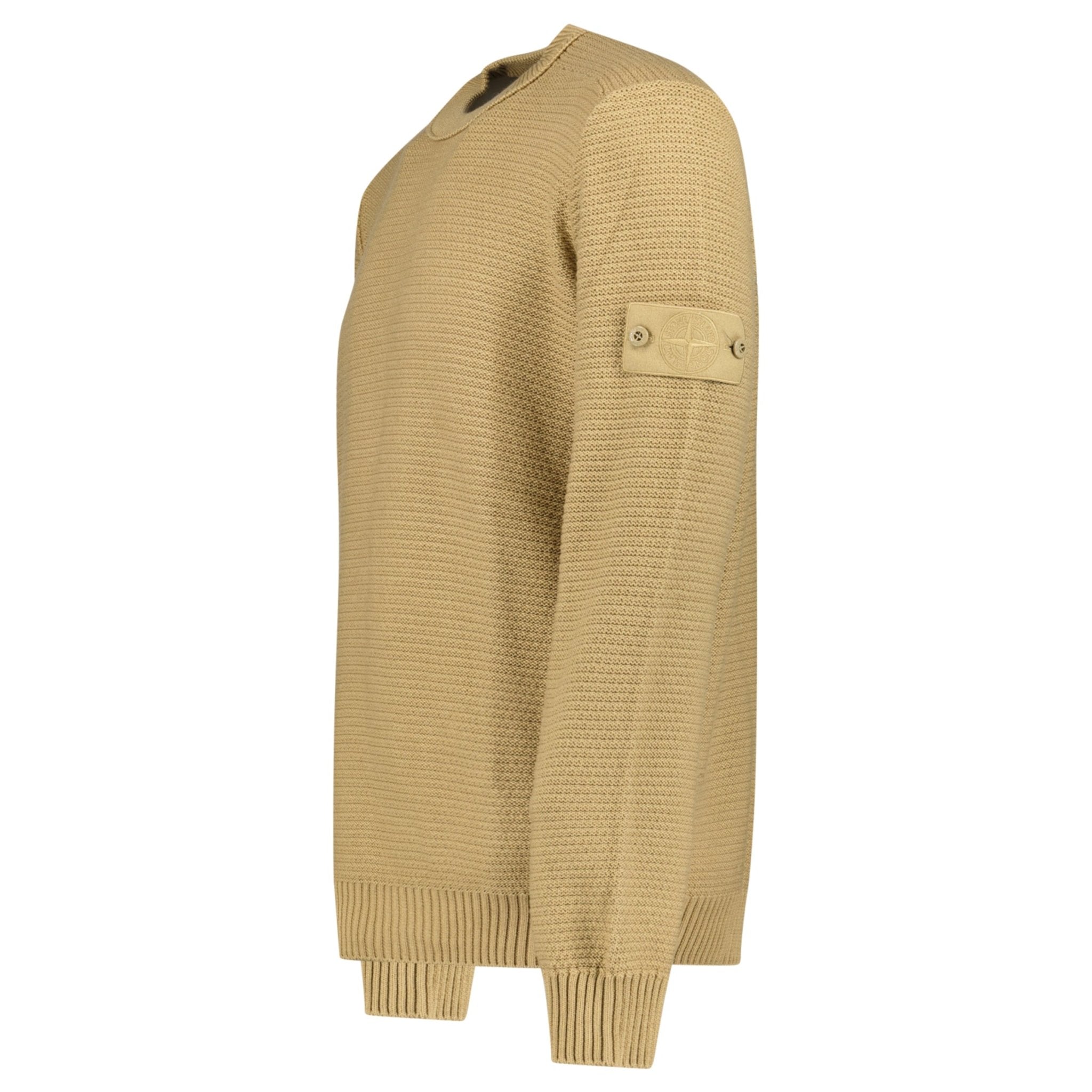 Stone Island Ghost Cotton Cashmere Crewneck Jumper in Dark Beige