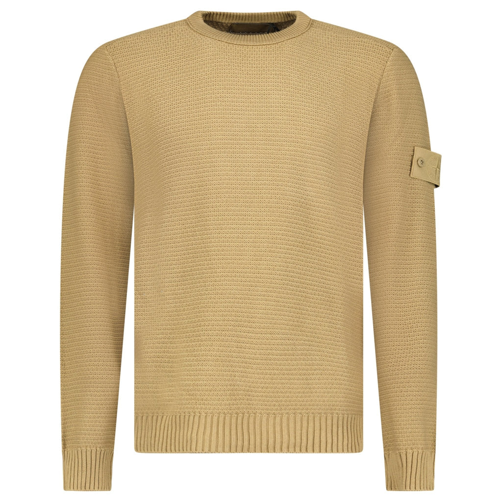 Stone Island Ghost Cotton Cashmere Crewneck Jumper in Dark Beige