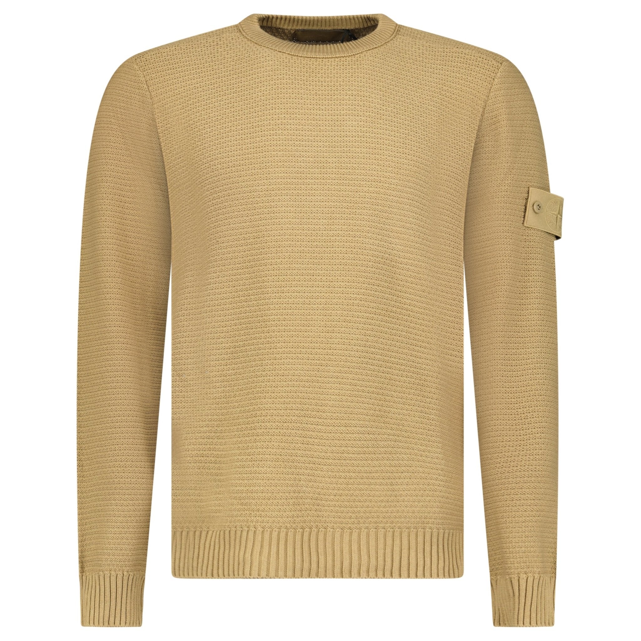 Stone Island Ghost Cotton Cashmere Crewneck Jumper in Dark Beige