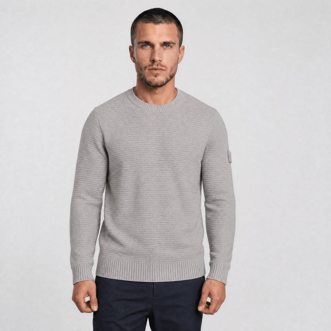 Stone Island Ghost Cotton Cashmere Crewneck Jumper in Dust Grey