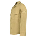 Stone Island Ghost Cotton Linen Canvas Overshirt in Dark Beige