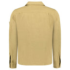Stone Island Ghost Cotton Linen Canvas Overshirt in Dark Beige