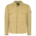 Stone Island Ghost Cotton Linen Canvas Overshirt in Dark Beige