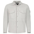 Stone Island Ghost Cotton Linen Canvas Overshirt in Dust Grey