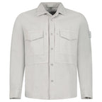 Stone Island Ghost Cotton Linen Canvas Overshirt in Dust Grey