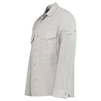 Stone Island Ghost Cotton Linen Canvas Overshirt in Dust Grey