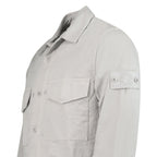 Stone Island Ghost Cotton Linen Canvas Overshirt in Dust Grey