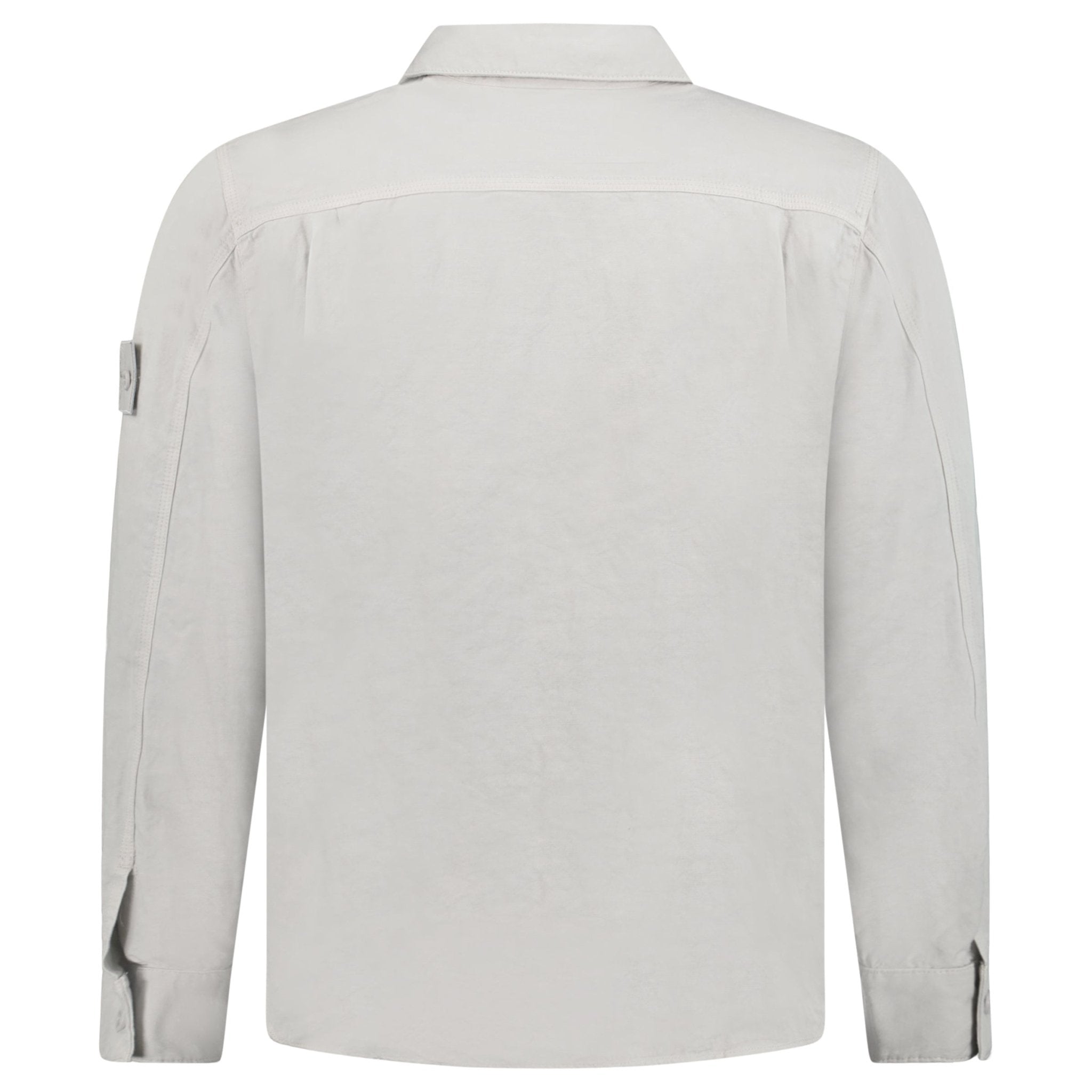 Stone Island Ghost Cotton Linen Canvas Overshirt in Dust Grey