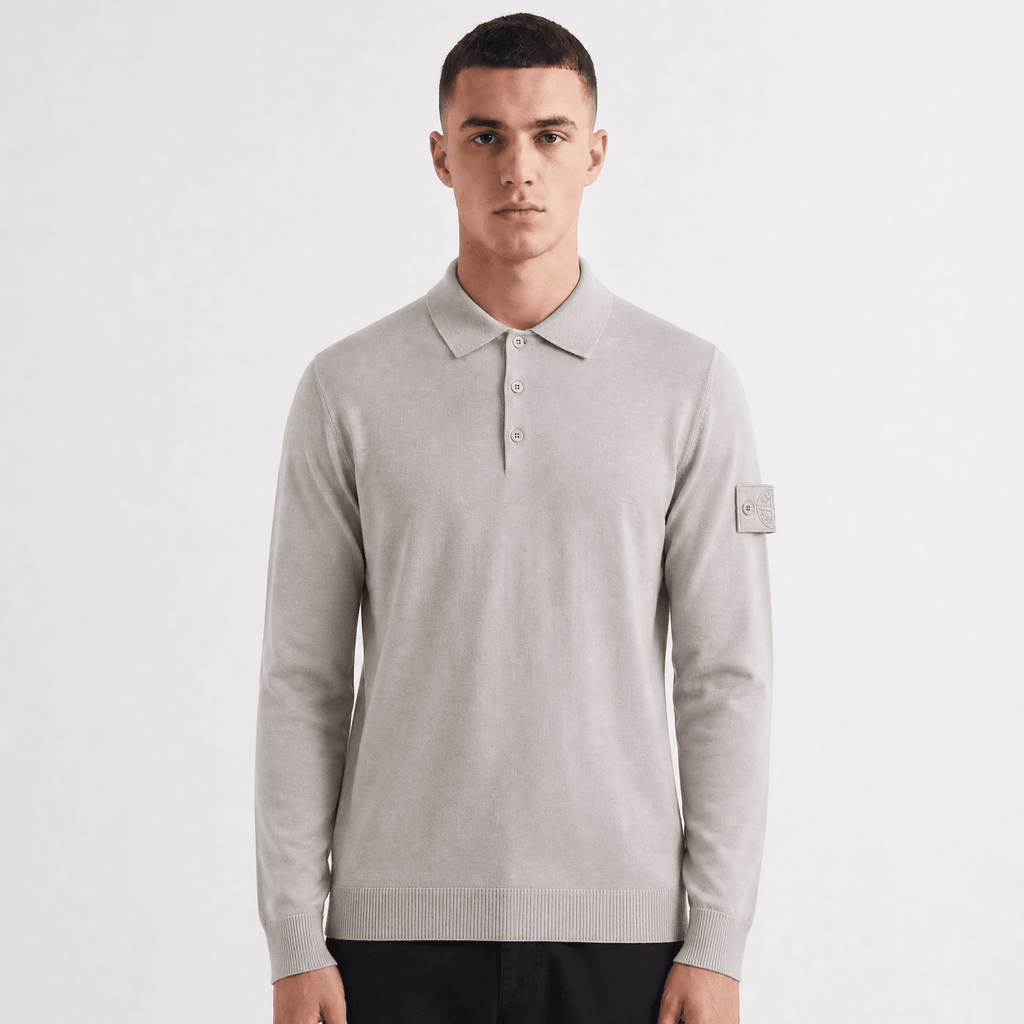 Stone Island Ghost Wool Polo-Shirt Dust Grey