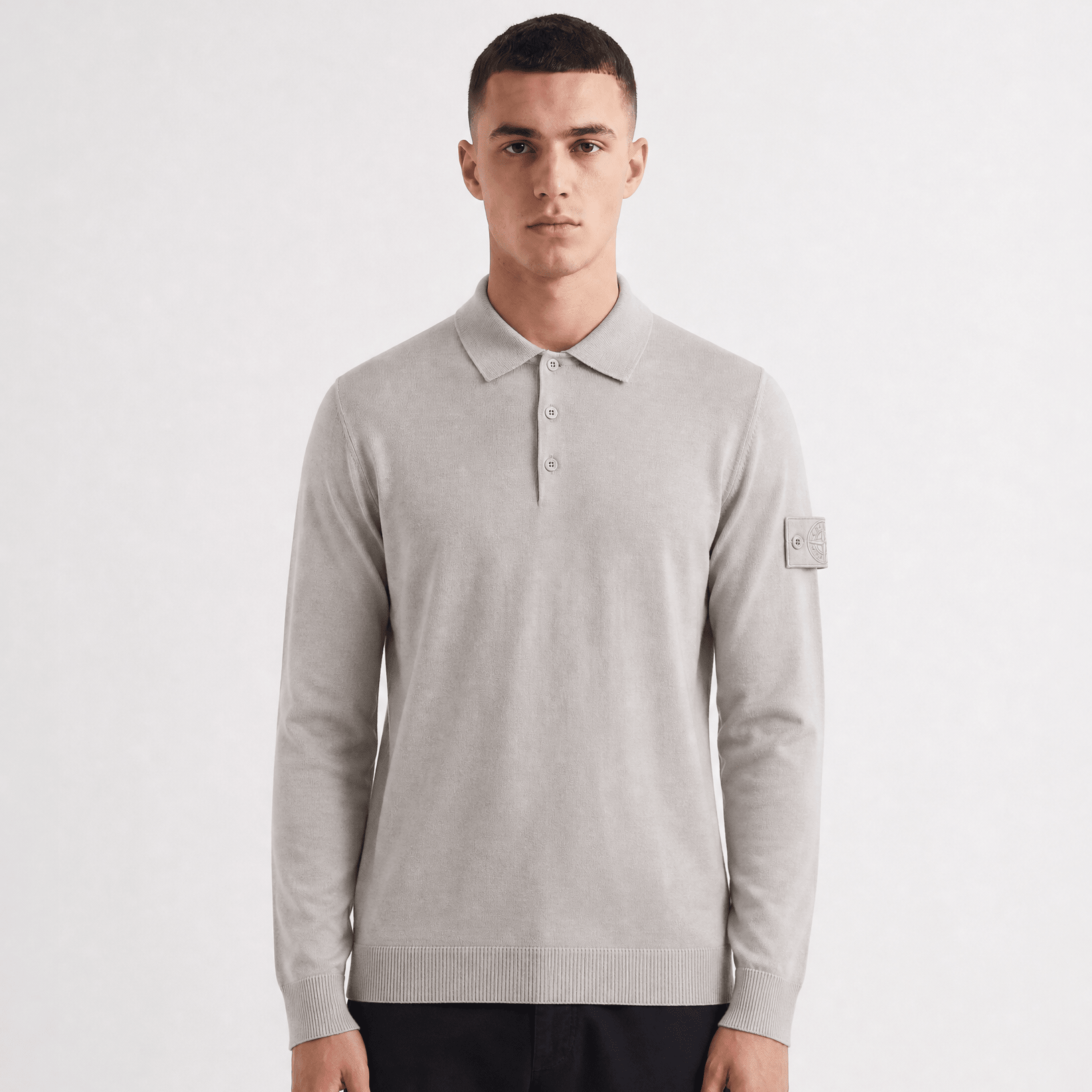 Stone Island Ghost Wool Polo-Shirt Dust Grey