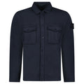 Stone Island Heavy Organic Cotton Fleece S.I. Ghost Collared Sweatshirt in Navy