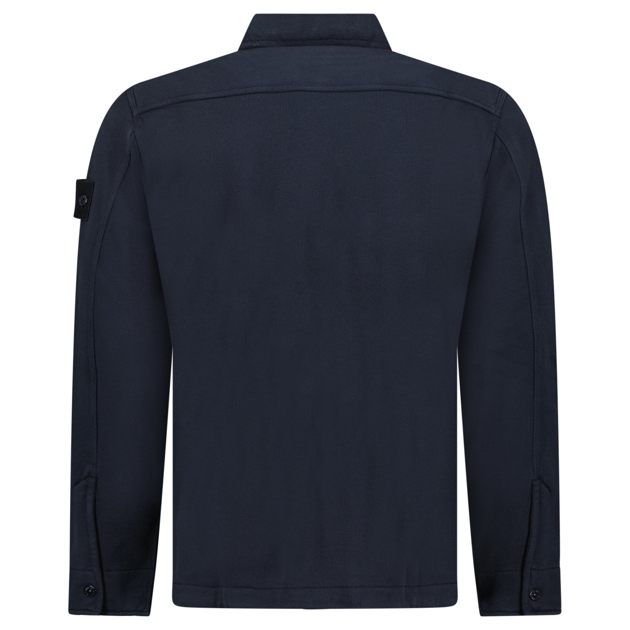 Stone Island Heavy Organic Cotton Fleece S.I. Ghost Collared Sweatshirt in Navy