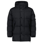 Stone Island Hooded Down Crinkle Reps NY Jacket in Black