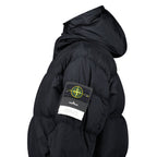Stone Island Hooded Down Crinkle Reps NY Jacket in Black