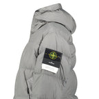 Stone Island Hooded Down Crinkle Reps NY Jacket in Cement