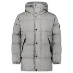 Stone Island Hooded Down Crinkle Reps NY Jacket in Cement