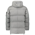 Stone Island Hooded Down Crinkle Reps NY Jacket in Cement
