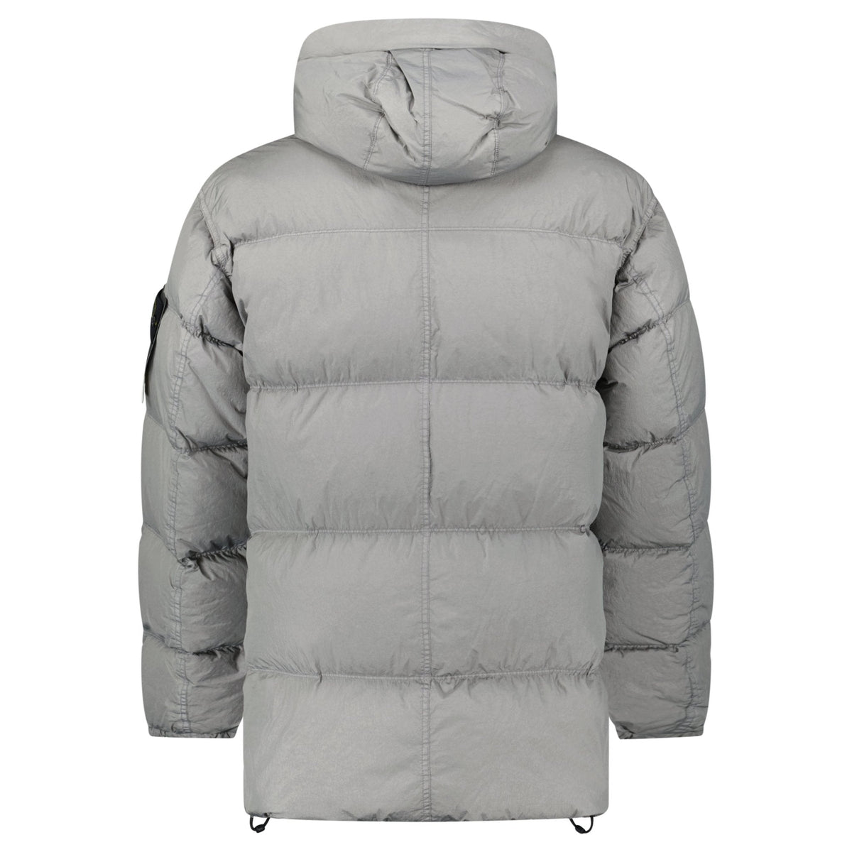 Stone Island Hooded Down Crinkle Reps NY Jacket in Cement