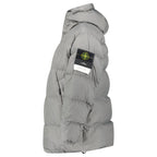 Stone Island Hooded Down Crinkle Reps NY Jacket in Cement