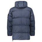Stone Island Hooded Down Crinkle Reps NY Jacket in Navy