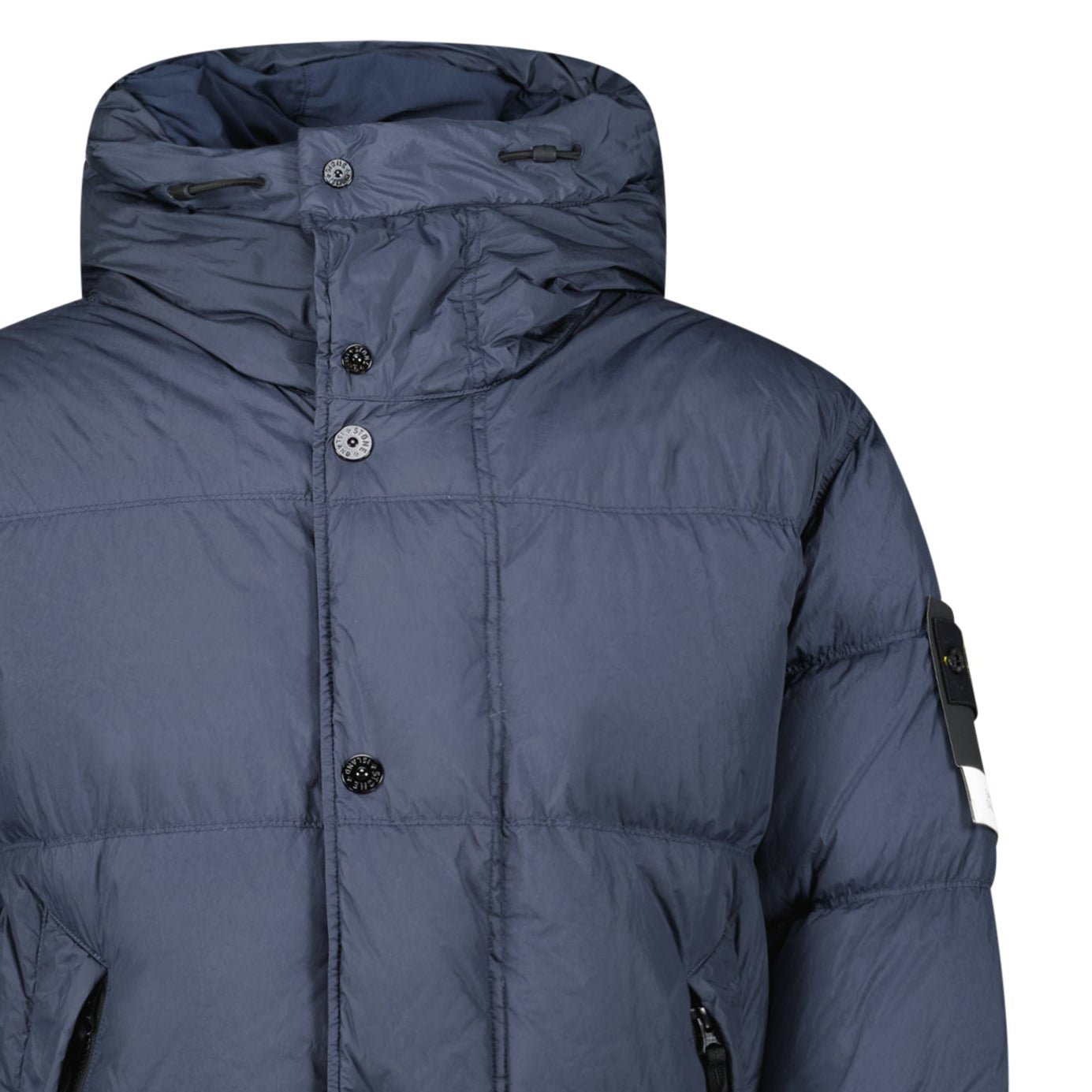 Stone Island Hooded Down Crinkle Reps NY Jacket in Navy