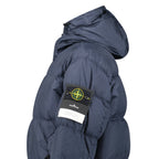 Stone Island Hooded Down Crinkle Reps NY Jacket in Navy