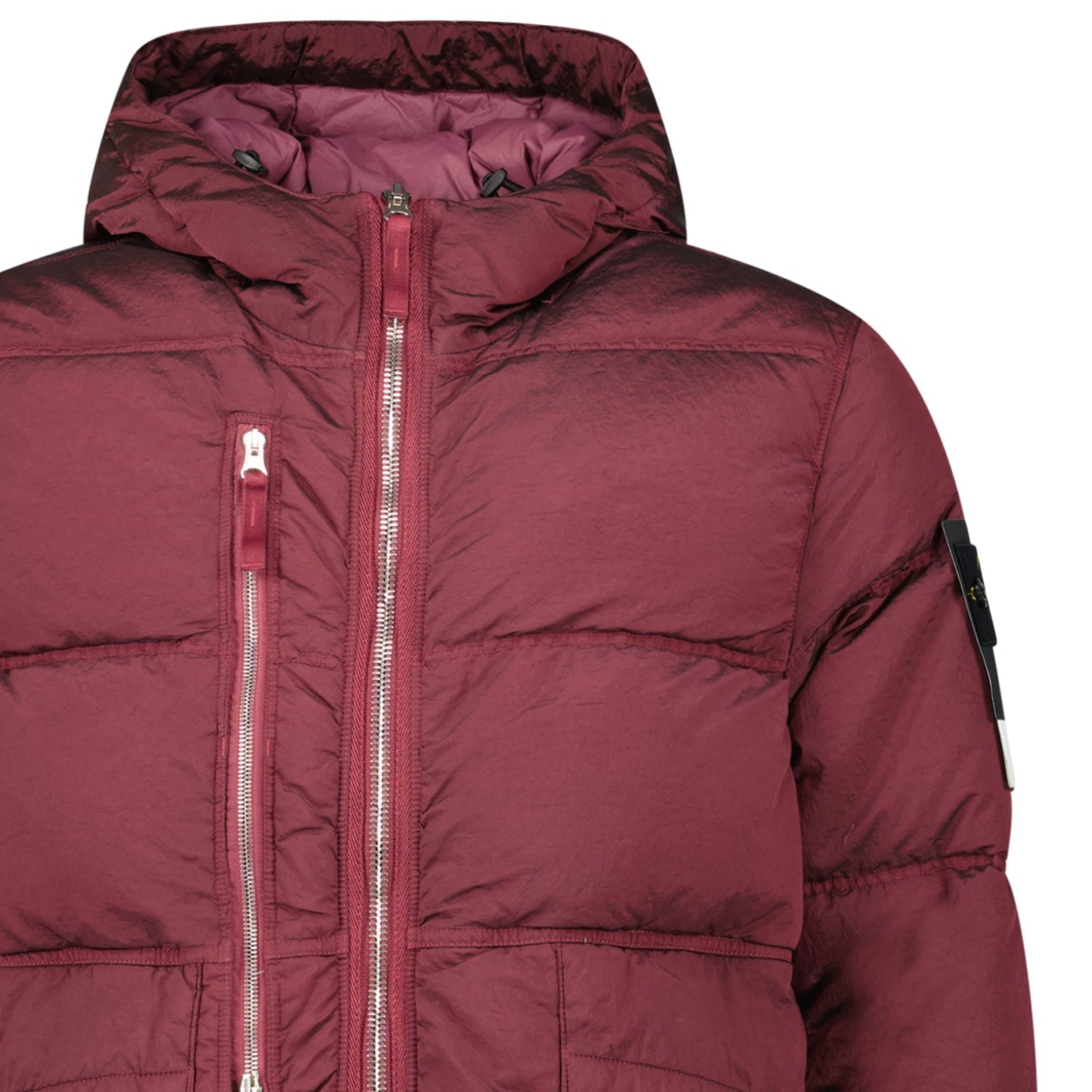 Stone Island Hooded ECONYL®  Down Parka in Burgundy