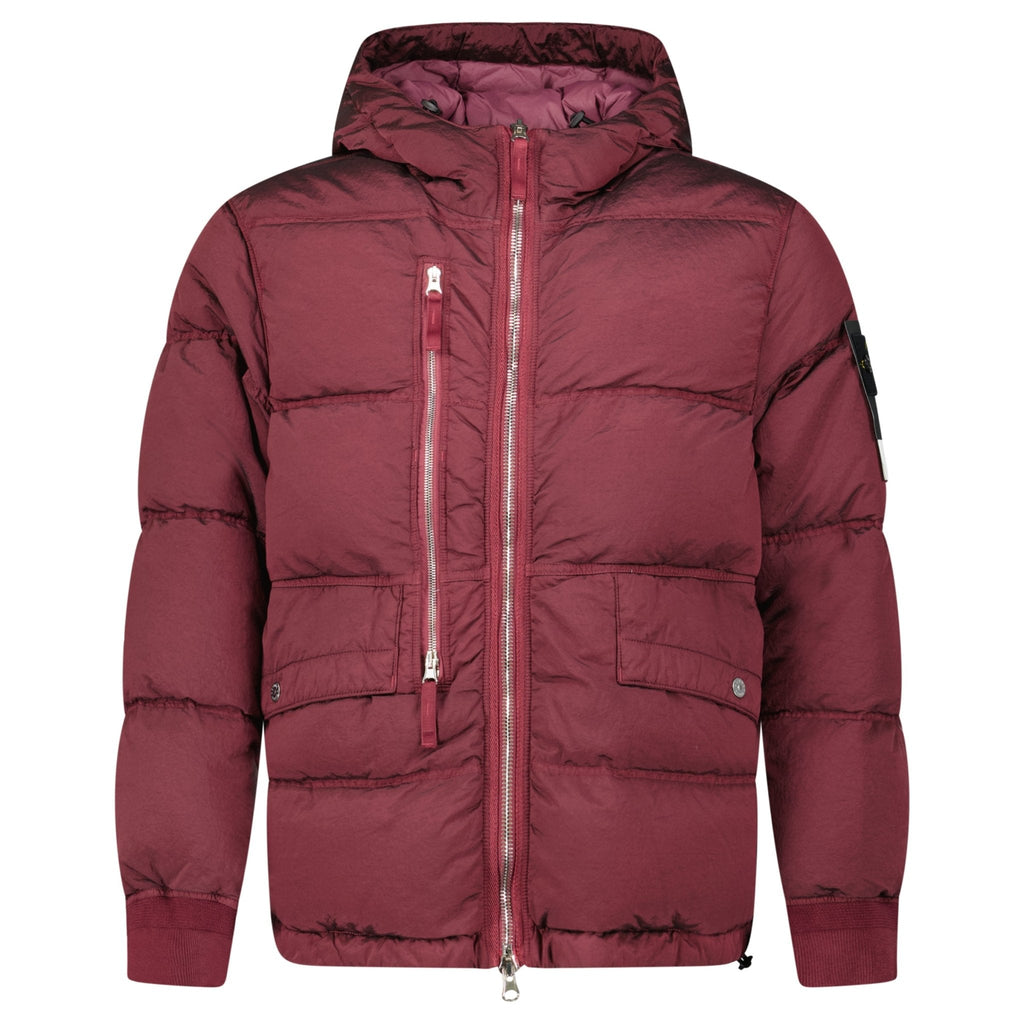 Stone Island Hooded ECONYL®  Down Parka in Burgundy