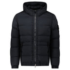 Stone Island Hooded Puffer Jacket In Seamless Tunnel Nylon Black