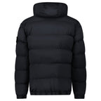Stone Island Hooded Puffer Jacket In Seamless Tunnel Nylon Black
