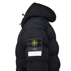 Stone Island Hooded Puffer Jacket In Seamless Tunnel Nylon Black