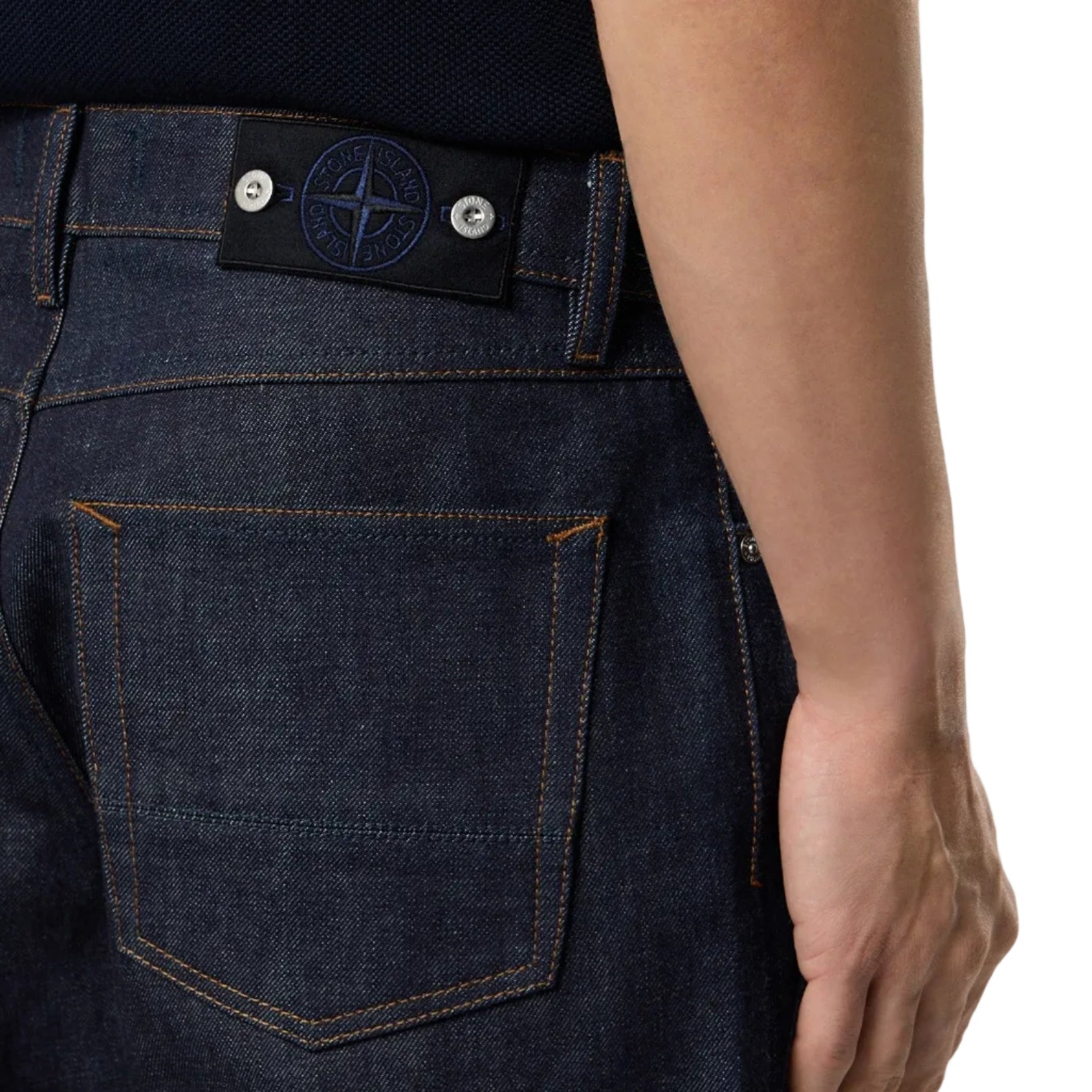 Stone Island Indigo Denim-Raw Jeans in Blue